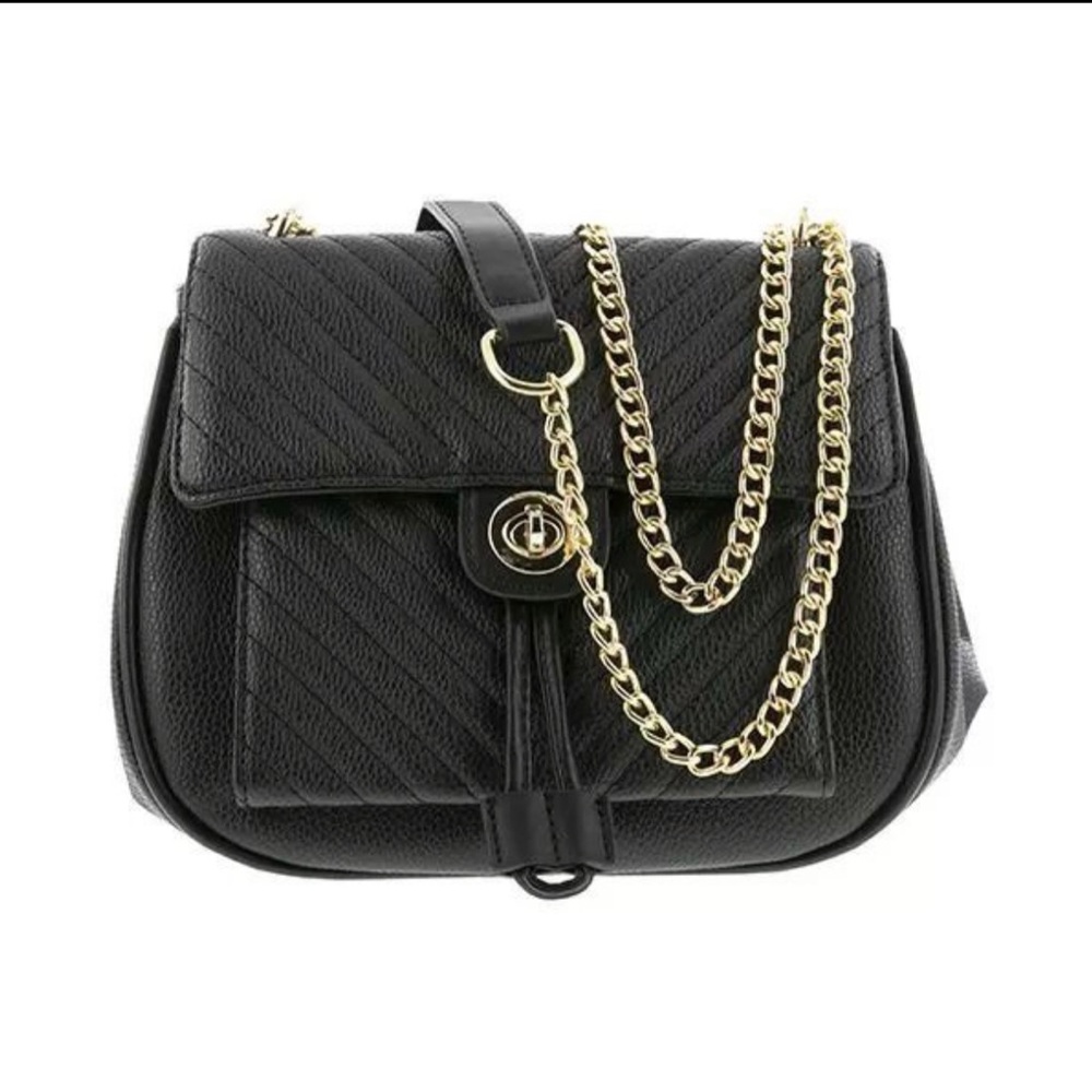 Crossbody Leather Handbag With Chain Handle